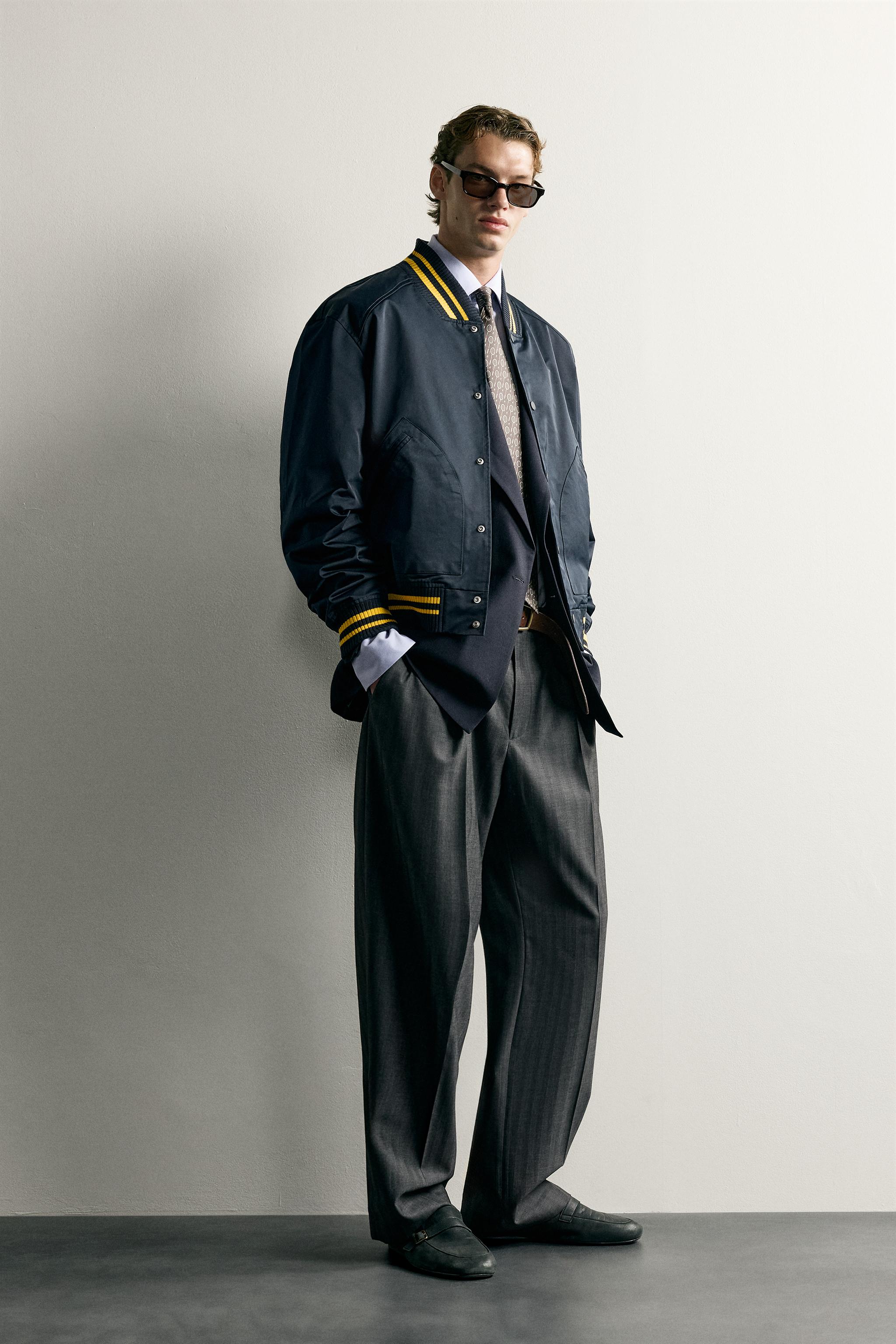 CONTRAST RELAXED FIT BOMBER JACKET